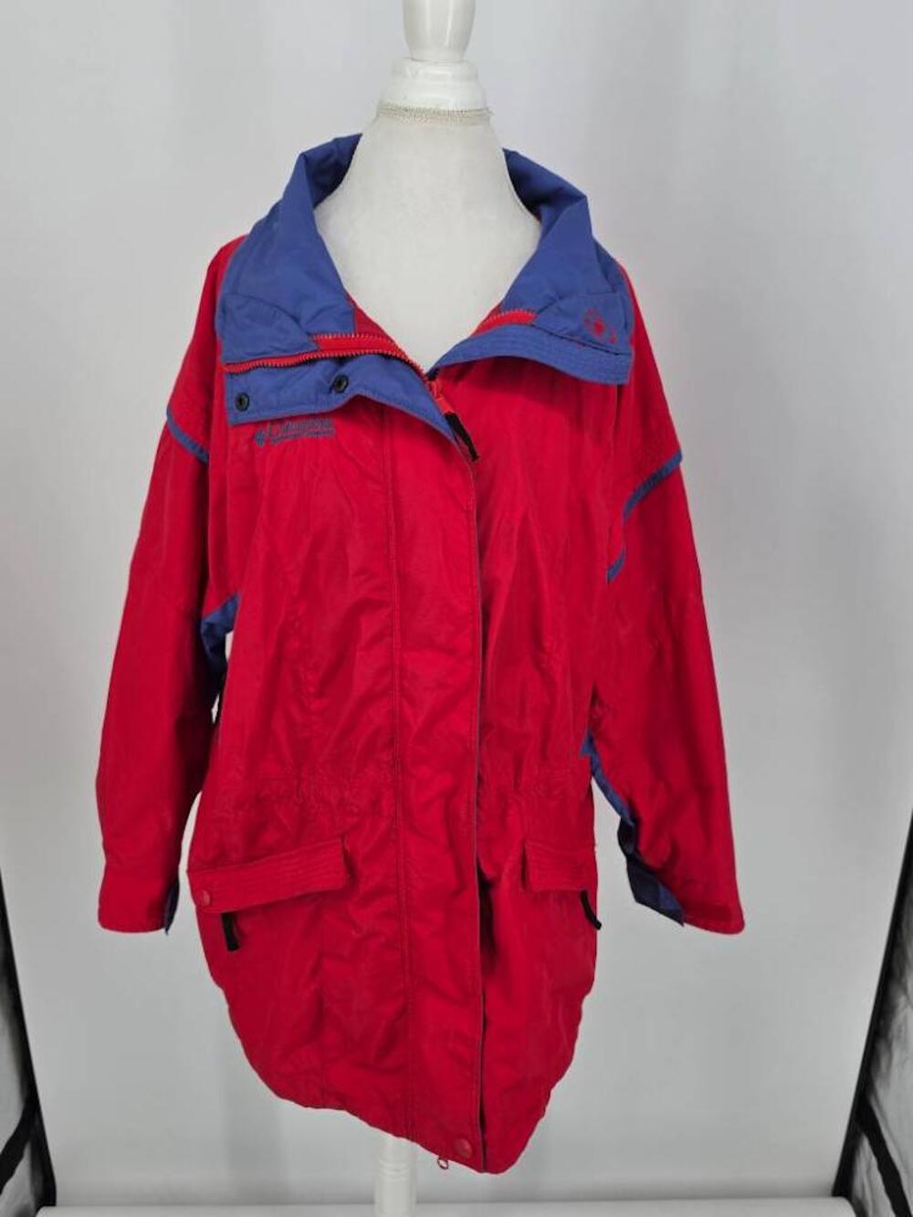Columbia Vintage Womens XL Gizzmo 3-in-1 Parka Jacket Red Blue Gorpcore 90s